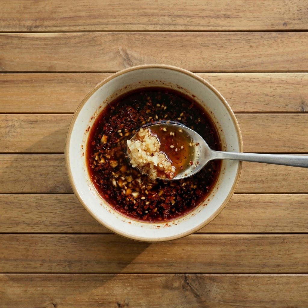 이연복 비빔당면 특제 소스: 다진 마늘, 간장, 식초 등을 섞어 새콤달콤한 마늘 소스 만드는 법