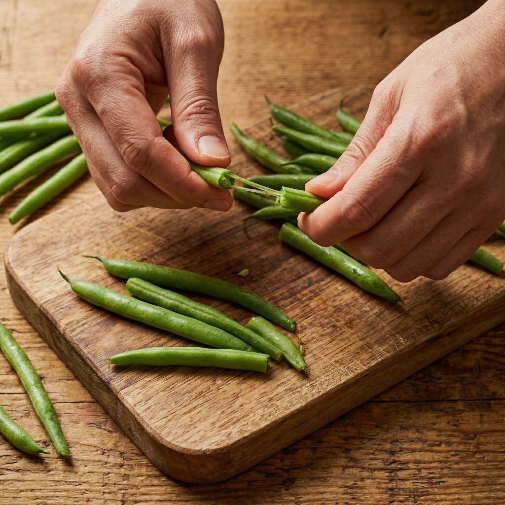 부드러운 식감을 위한 그린빈 요리 꿀팁: 양끝 꼭지와 힘줄 손질 방법
