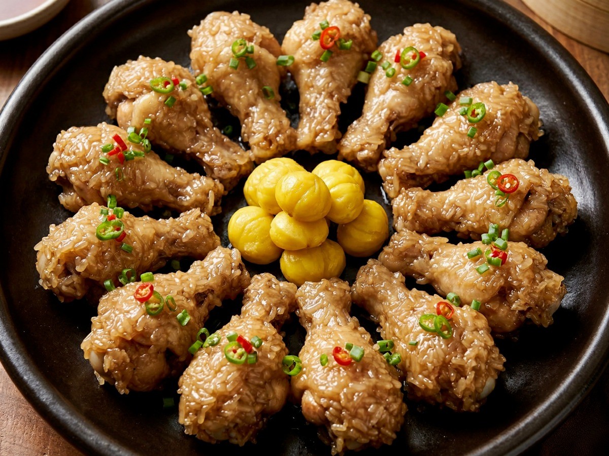 이연복 찹쌀 닭찜 완성 모습 - 손님 초대용 특별한 중식 닭요리 레시피