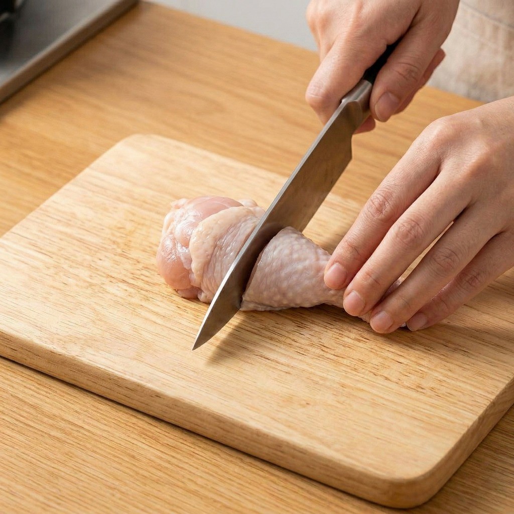 이연복 찹쌀 닭찜 만들기 2단계: 닭날개(닭봉) 연골 부분 반으로 자르기 손질법