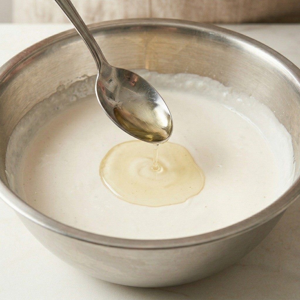 튀김 반죽에 식용유 한 스푼을 추가하여 바삭함을 더하는 꿀팁