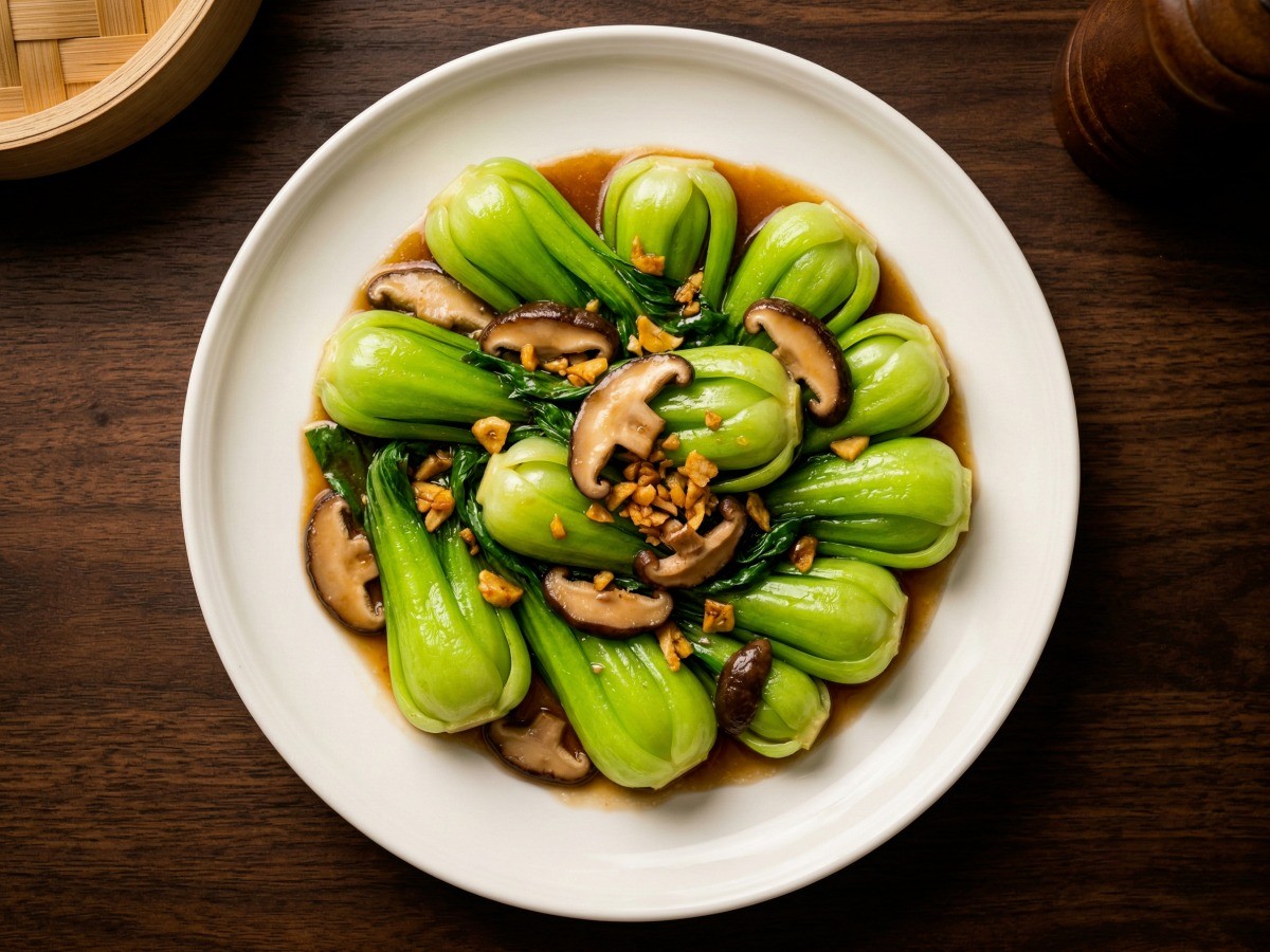 이연복 10분 완성 청경채 볶음 레시피 - 윤기가 흐르는 먹음직스러운 완성 사진