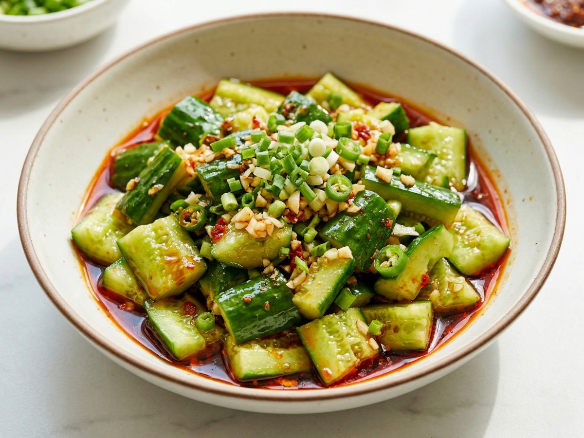 이연복 중식 오이무침 완성 사진 - 불 없이 만드는 여름 반찬 레시피