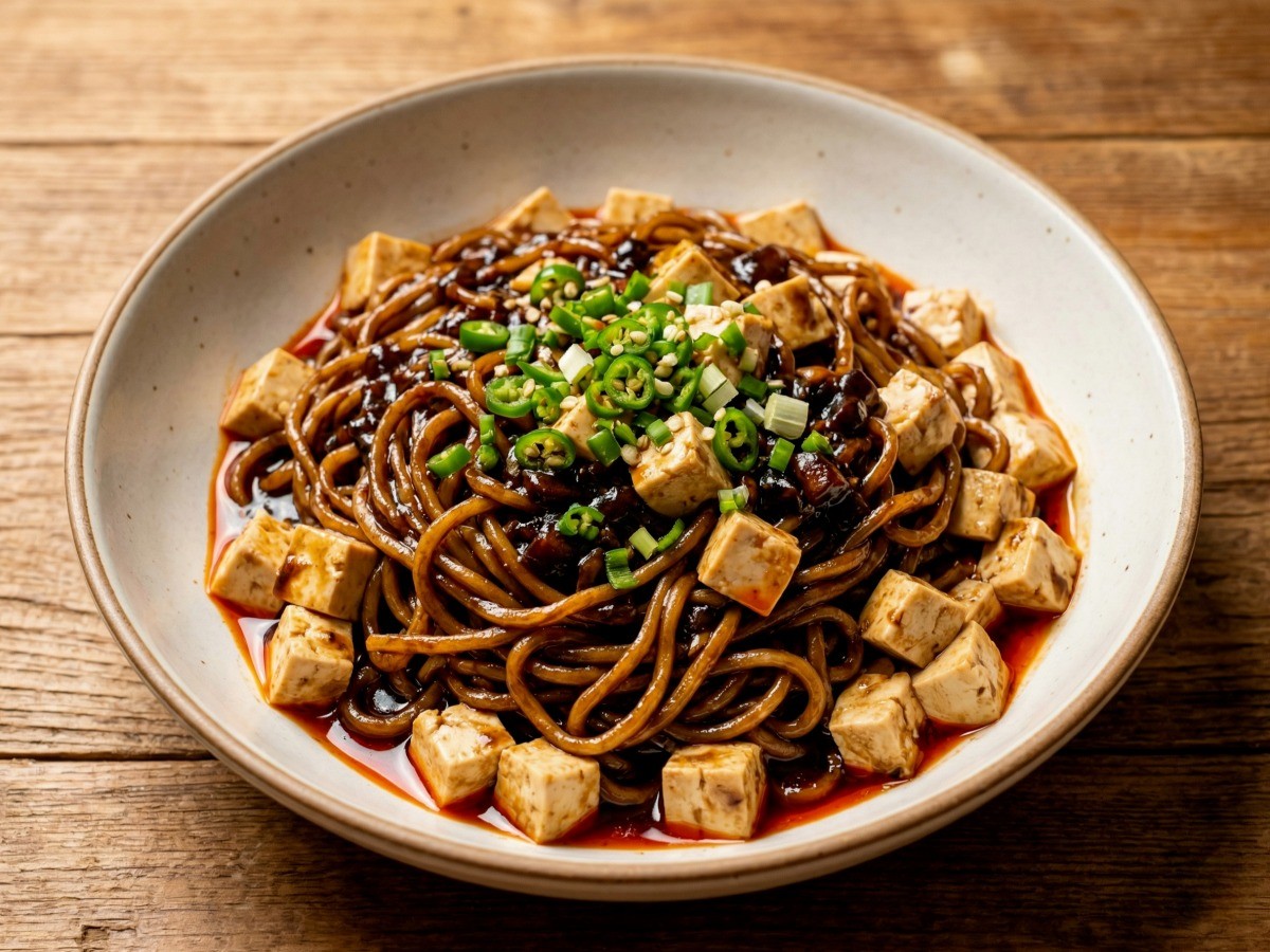 이연복 마파짜슐랭 - 완성된 매콤달콤 마파두부면 짜장라면