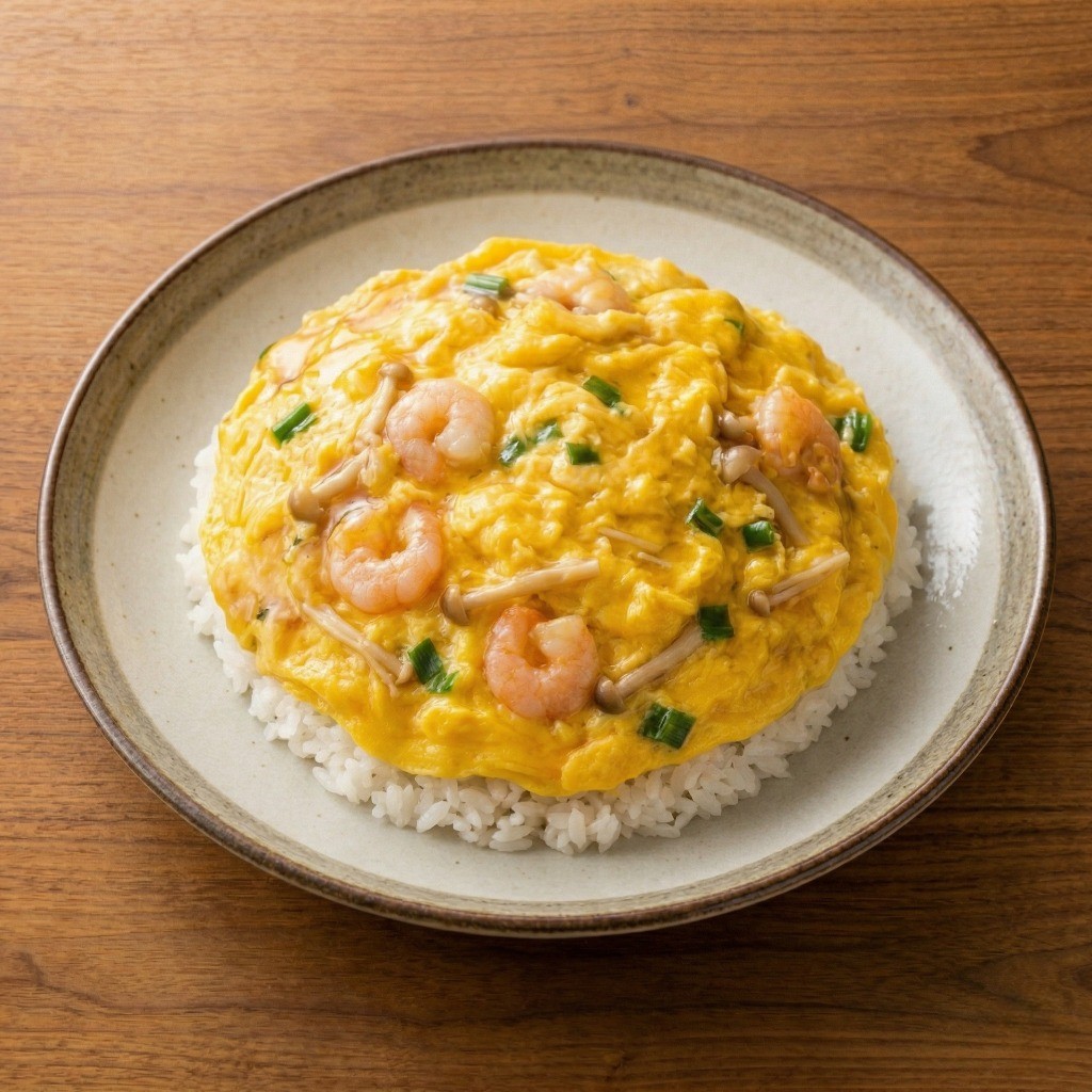 이연복 계란덮밥 레시피 3단계: 따뜻한 밥 위에 부드러운 계란 덮어주기