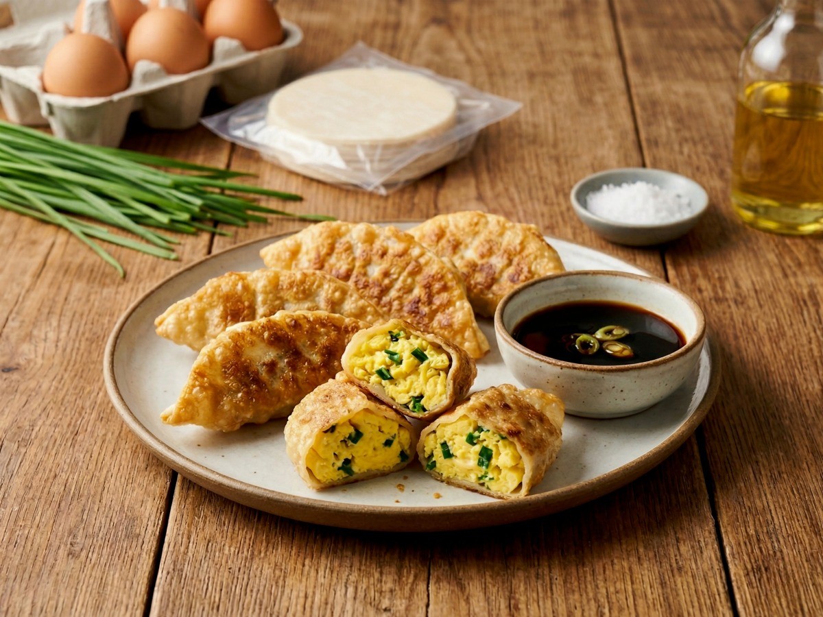 이연복 레시피로 만든 겉바속촉 계란부추군만두 완성 플레이팅