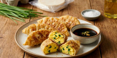 이연복 레시피로 만든 겉바속촉 계란부추군만두 완성 플레이팅