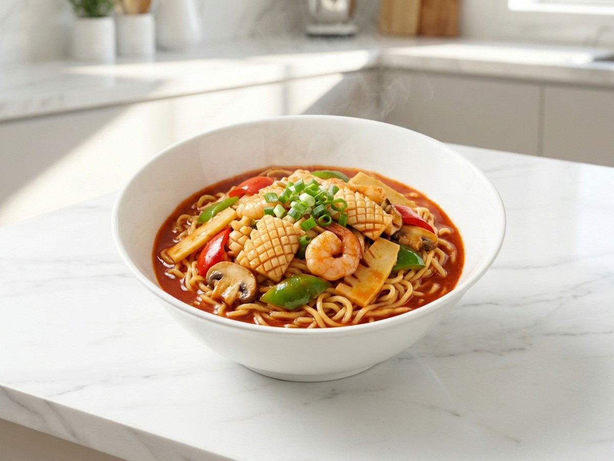 이연복 셰프의 10분 완성 팔보채 해물 라면 완성 사진