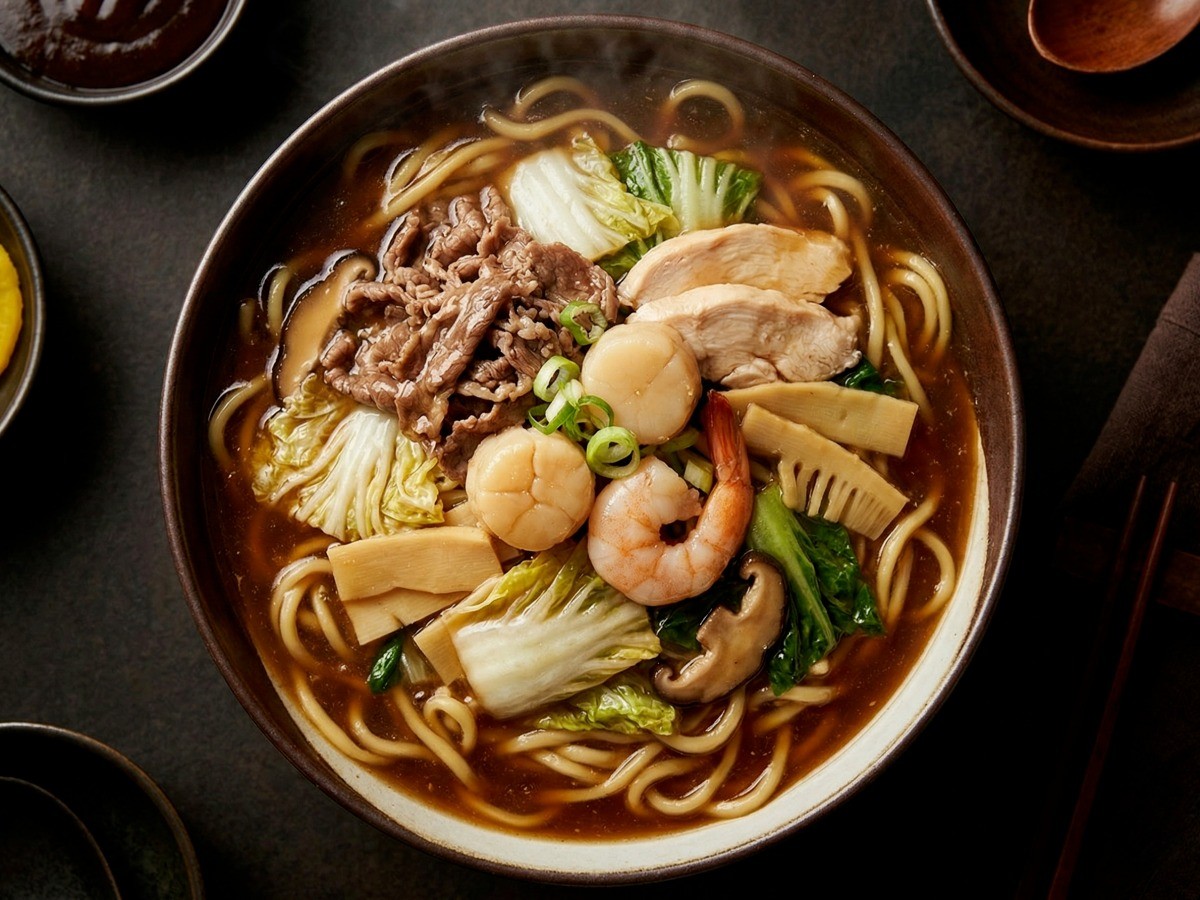 이연복 셰프의 진하고 걸쭉한 중식 팔진탕면 완성 요리