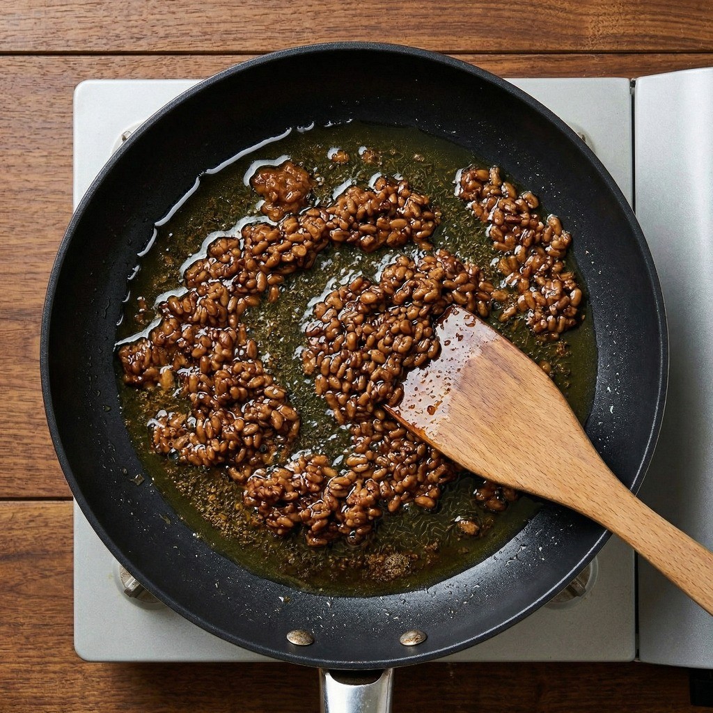 이연복 회과육 레시피 핵심 비법: 짜장 맛을 내기 위해 재래식 된장을 기름에 튀기듯 볶는 과정