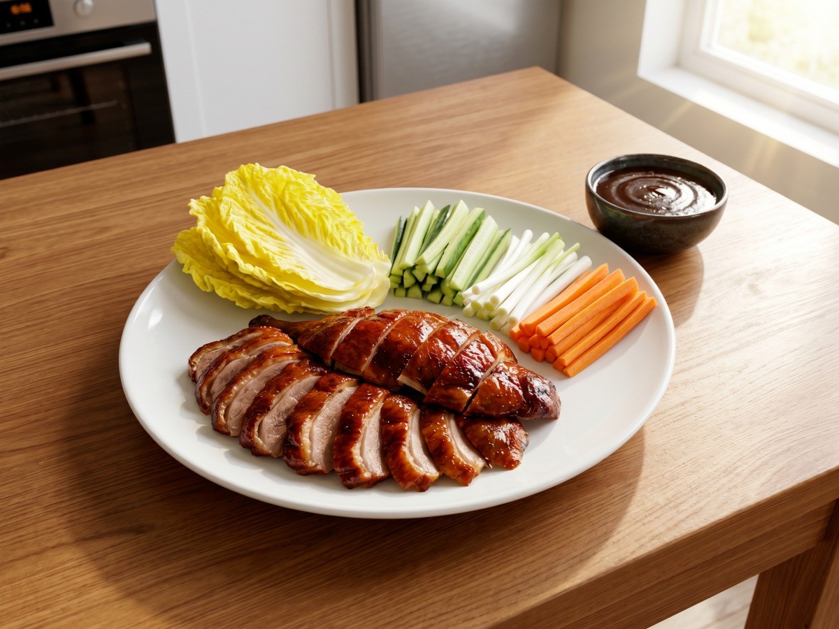 집에서 에어프라이어로 간편하게 완성한 홈파티용 훈제오리 베이징덕(북경오리) 요리 플레이팅