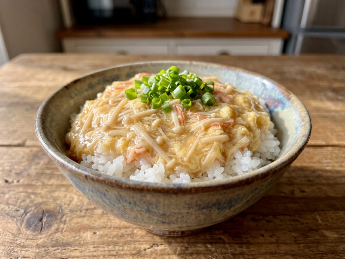 이연복 셰프의 초간단 부드러운 크래미 계란덮밥 완성 모습