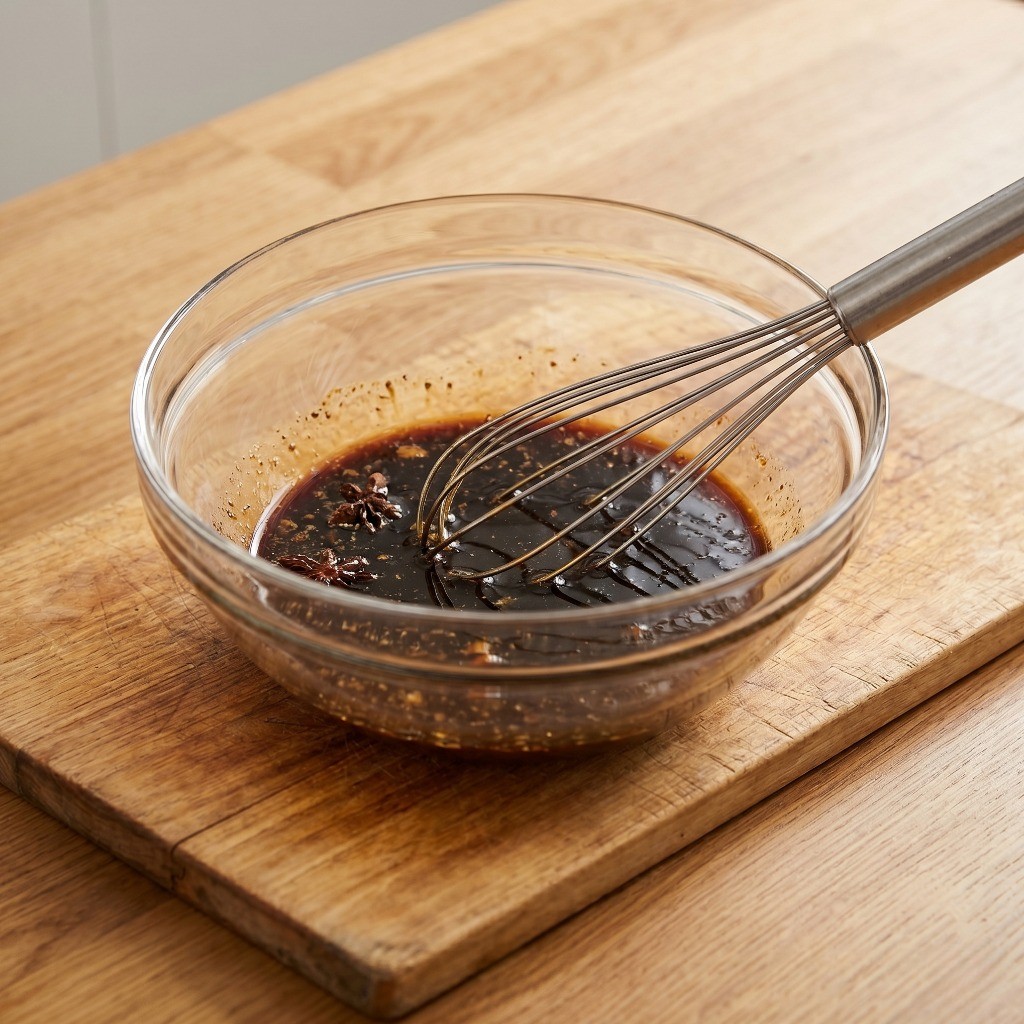 중식 닭봉찜 간장 양념장 만들기 - 굴소스, 간장, 올리고당 등을 황금 비율로 배합하는 모습