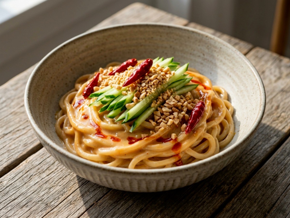 이연복 셰프의 고소하고 매콤한 크림 탄탄 비빔면 완성 요리