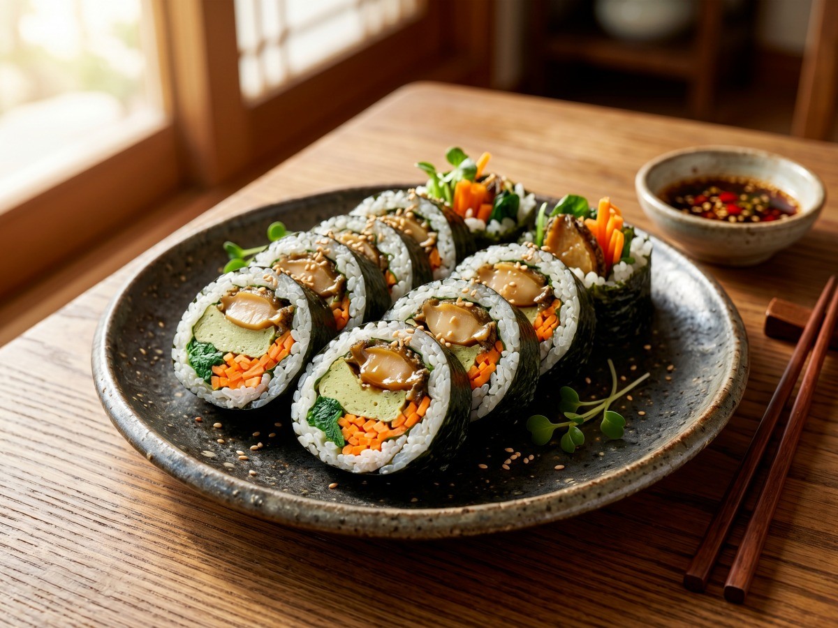편스토랑 오윤아 레시피로 만든 프리미엄 전복감태김밥 완성 플레이팅