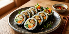 편스토랑 오윤아 레시피로 만든 프리미엄 전복감태김밥 완성 플레이팅