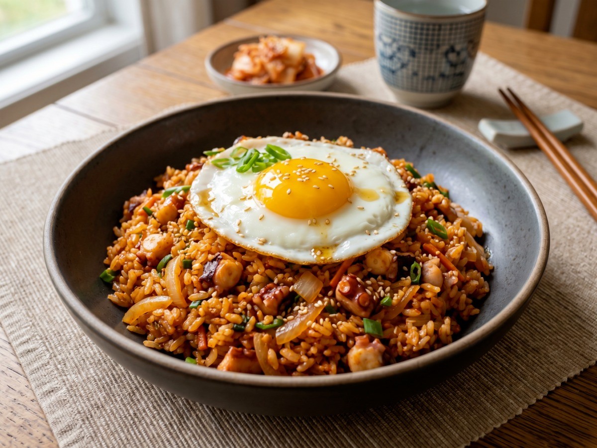 편스토랑 조정민 낙지젓볶음밥 완성된 모습 - 매콤달콤 감칠맛 나는 초간단 한그릇 요리 레시피