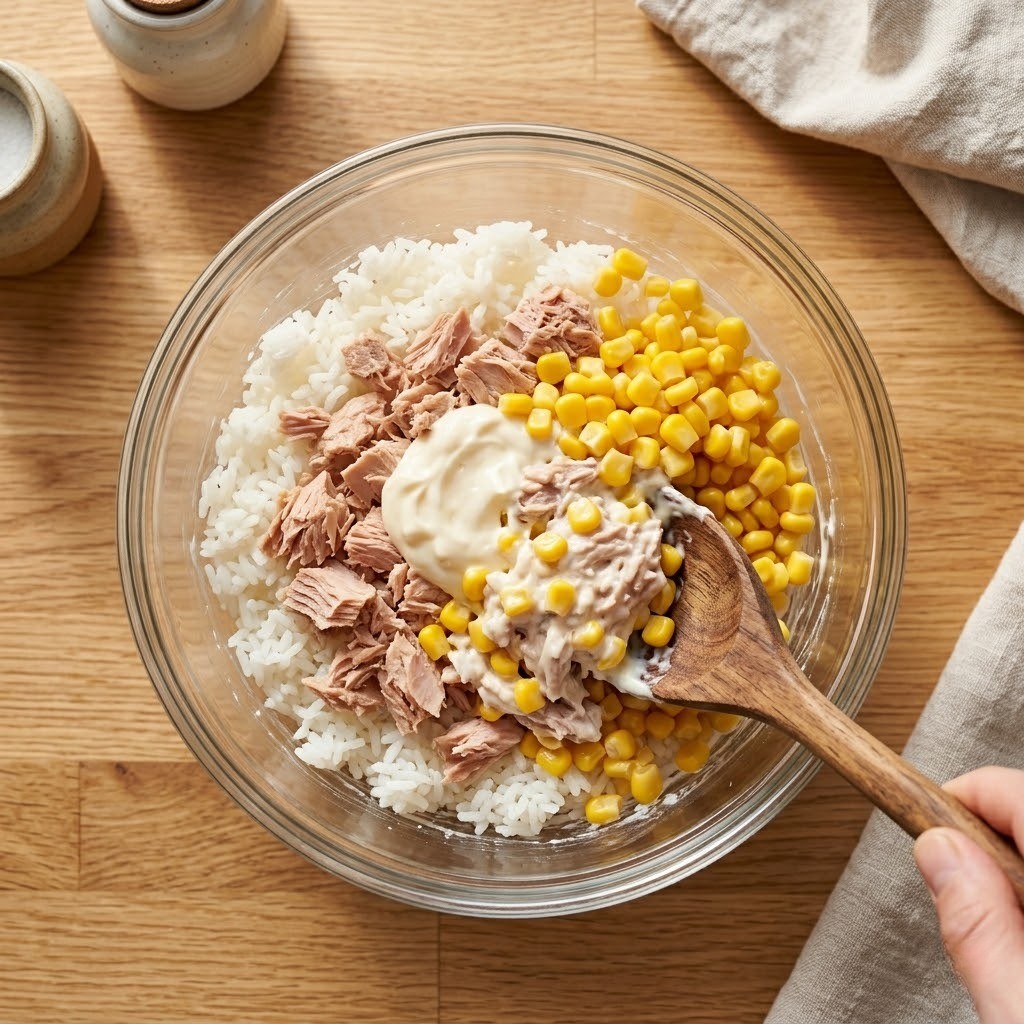 편스토랑 케밥케 레시피 참치마요밥 밥 참치 옥수수 혼합 과정