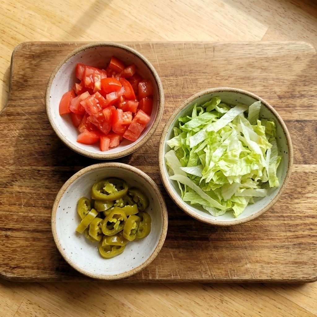 떡갈비 규리또 재료 준비: 토마토, 양상추, 고추지 손질 방법