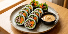 편스토랑 한지혜 제주 흑돼지김밥 및 우도땅콩마요소스 완성 플레이팅