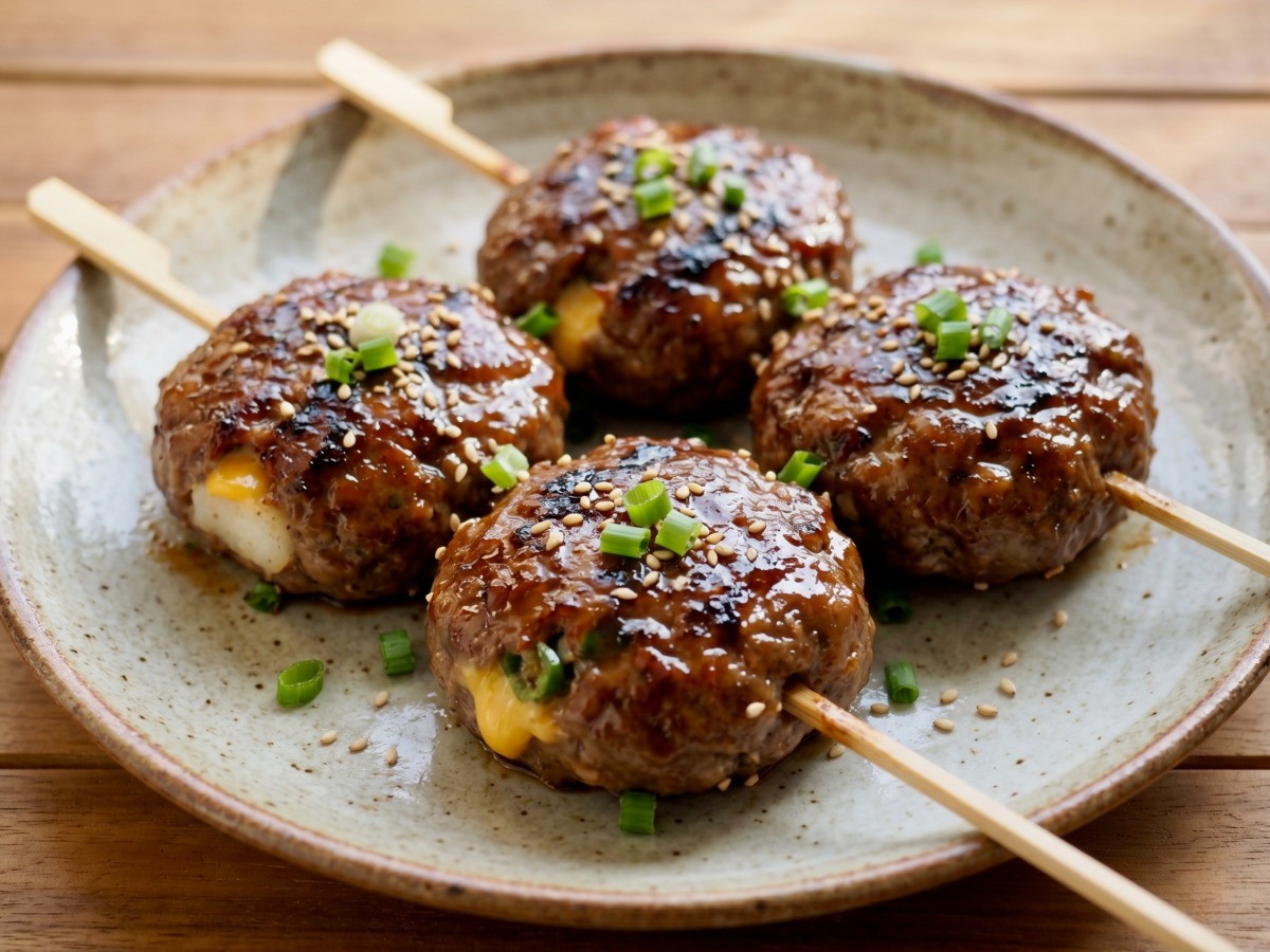 4가지 맛으로 골라 즐기는 편스토랑 한지혜 담양식 떡갈비 꼬치 완성 연출 컷