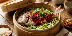 편스토랑 진성 레시피로 완성된 매콤달콤 통 도미찜 요리