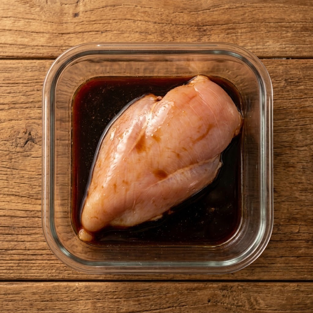 닭가슴살 간장 숙성 과정 - 한다감 죽통닭찜 레시피 1단계
