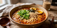 편스토랑 오윤아 수제 참깨라면 완성 - 고추기름과 참깨로 맛을 낸 얼큰하고 고소한 국물 라면