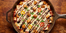 편스토랑 김재원 떠먹는 닭갈비 피자 완성 모습 - 오븐에 구운 식빵 요리
