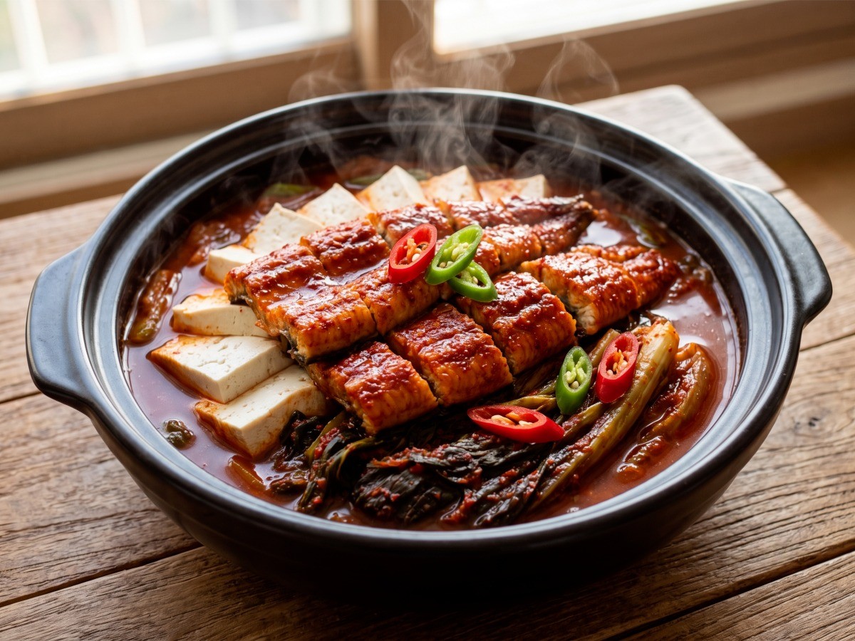 편스토랑 김재원 파김치 장어 전골 완성 요리