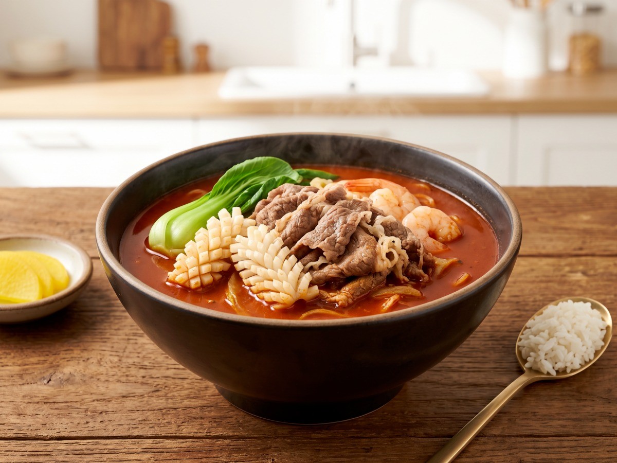 차돌짬뽕밥 완성 요리, 편스토랑 허경환 레시피