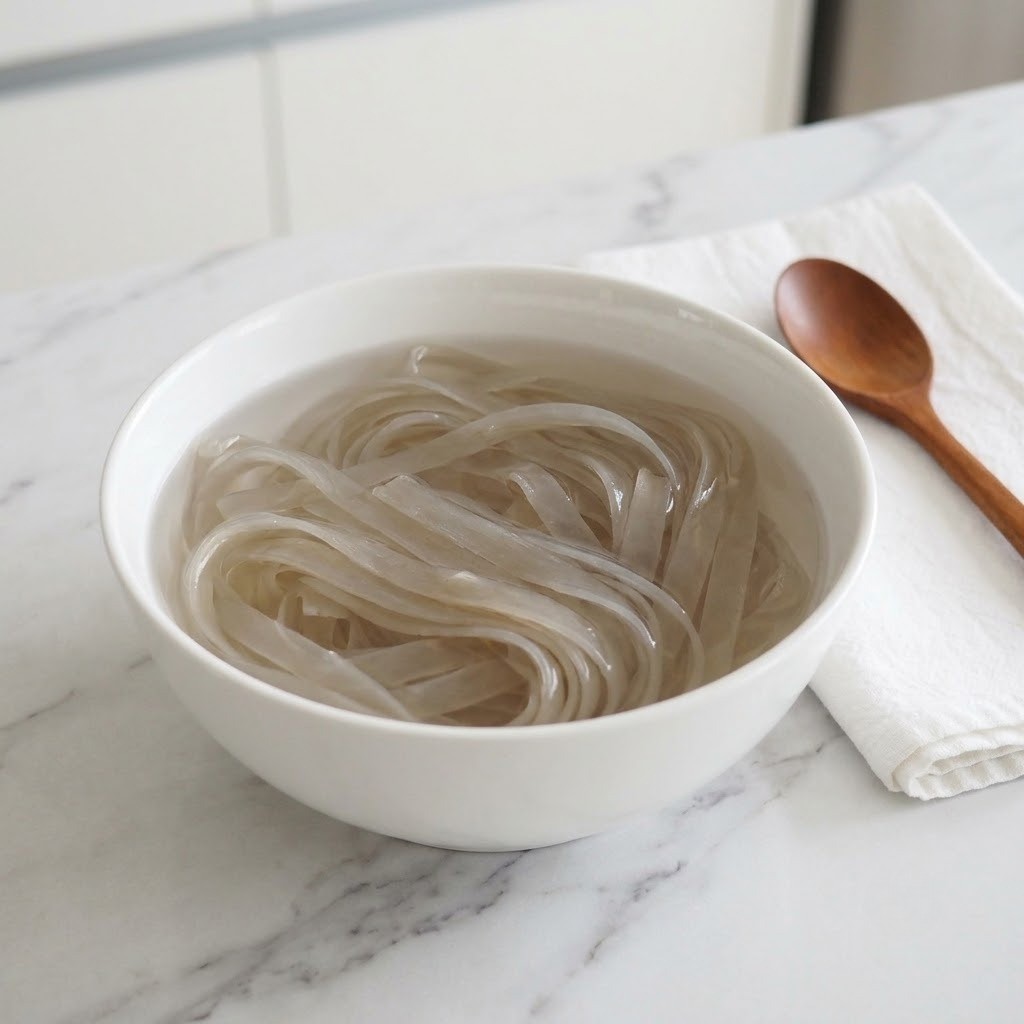 납작당면 찬물에 불리고 삶기, 마라닭똥집볶음면 2단계