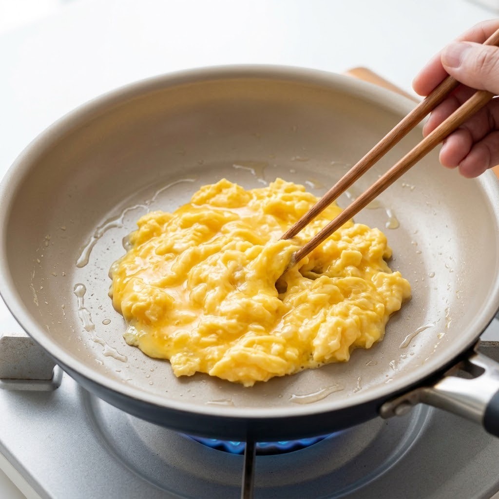 스크램블 에그 만들기, 편스토랑 참치명란덮밥 3단계