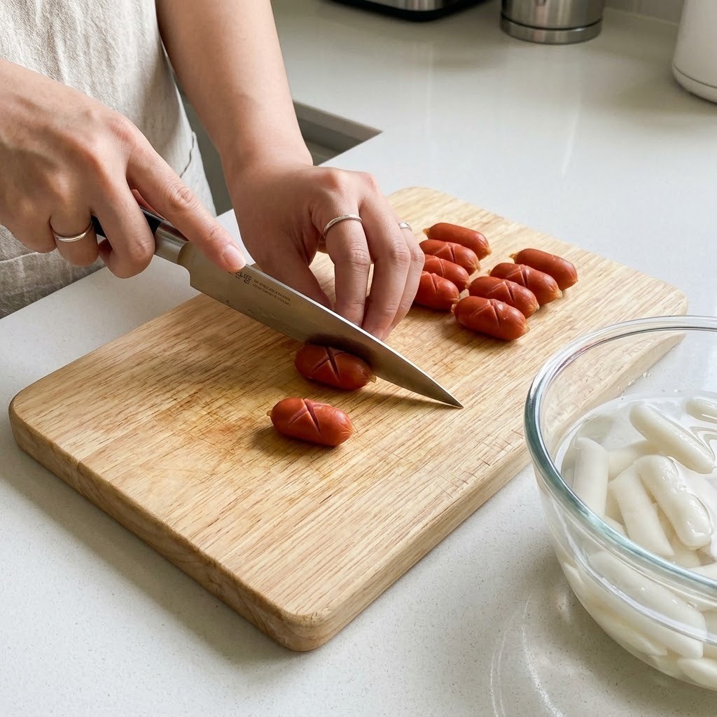 떡 불리기와 부재료 손질, 동대문 엽기떡볶이 만들기 1단계