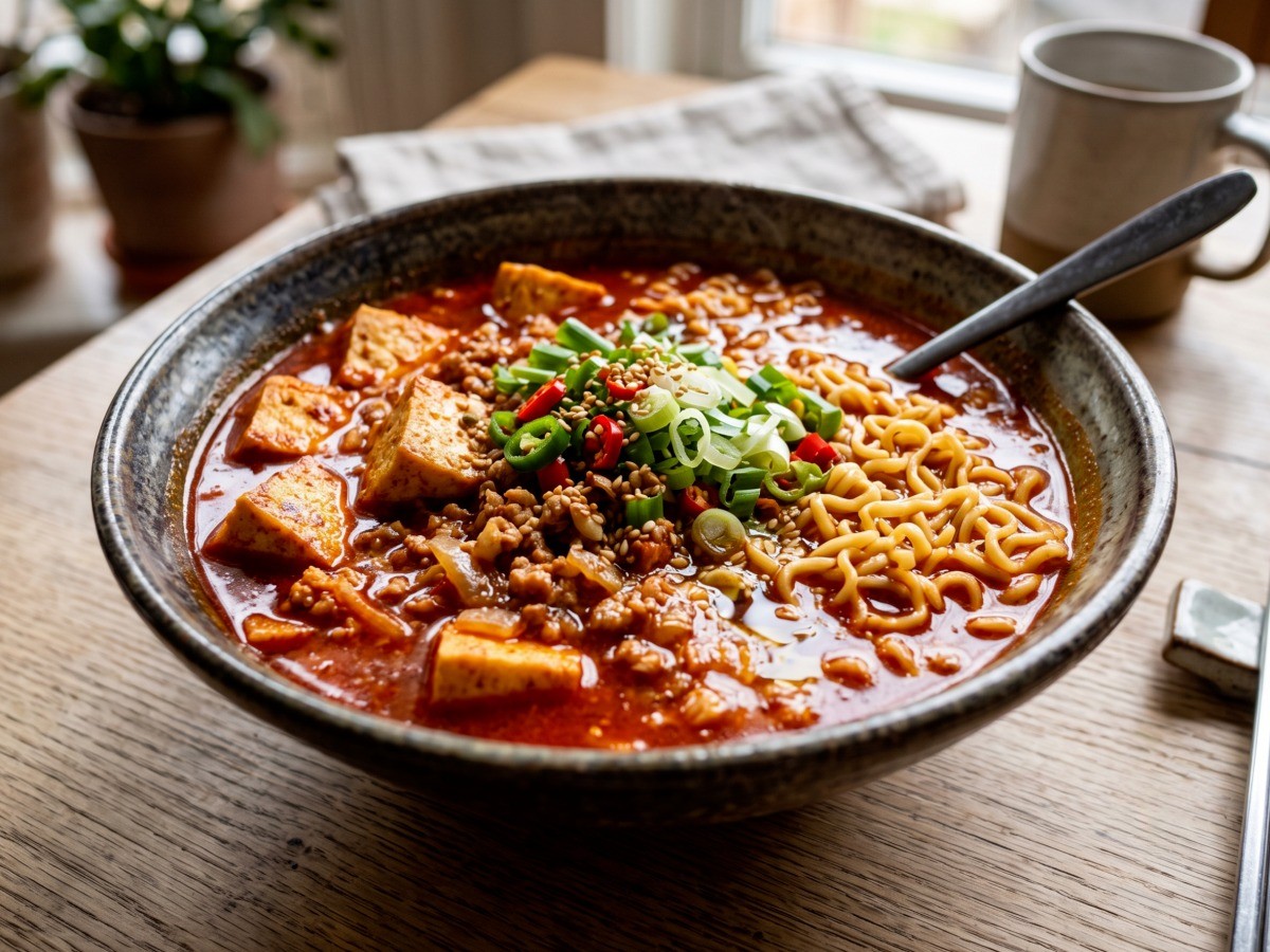 이영자 떠먹는 두부 짜글이 라면 완성 요리, 편스토랑 레시피