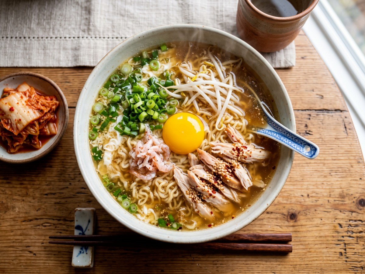 시원하고 깊은 감칠맛의 새우젓 라면 완성 요리, 편스토랑 이경규 레시피