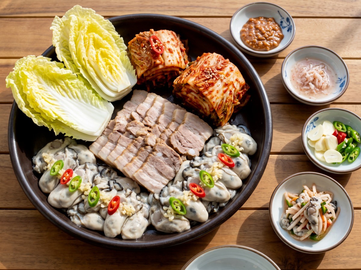 오윤아 굴보쌈 완성 요리, 편스토랑 특급 직화 수육과 싱싱한 생굴 한상