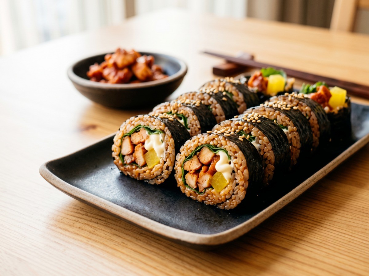 편스토랑 심지호 지코 김밥 완성 요리, 매콤달콤 치밥 김밥