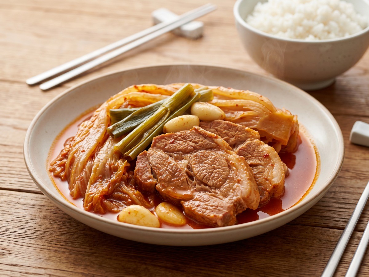 류수영 돼지고기 앞다릿살 묵은지 김치찜 완성 요리, 편스토랑 레시피