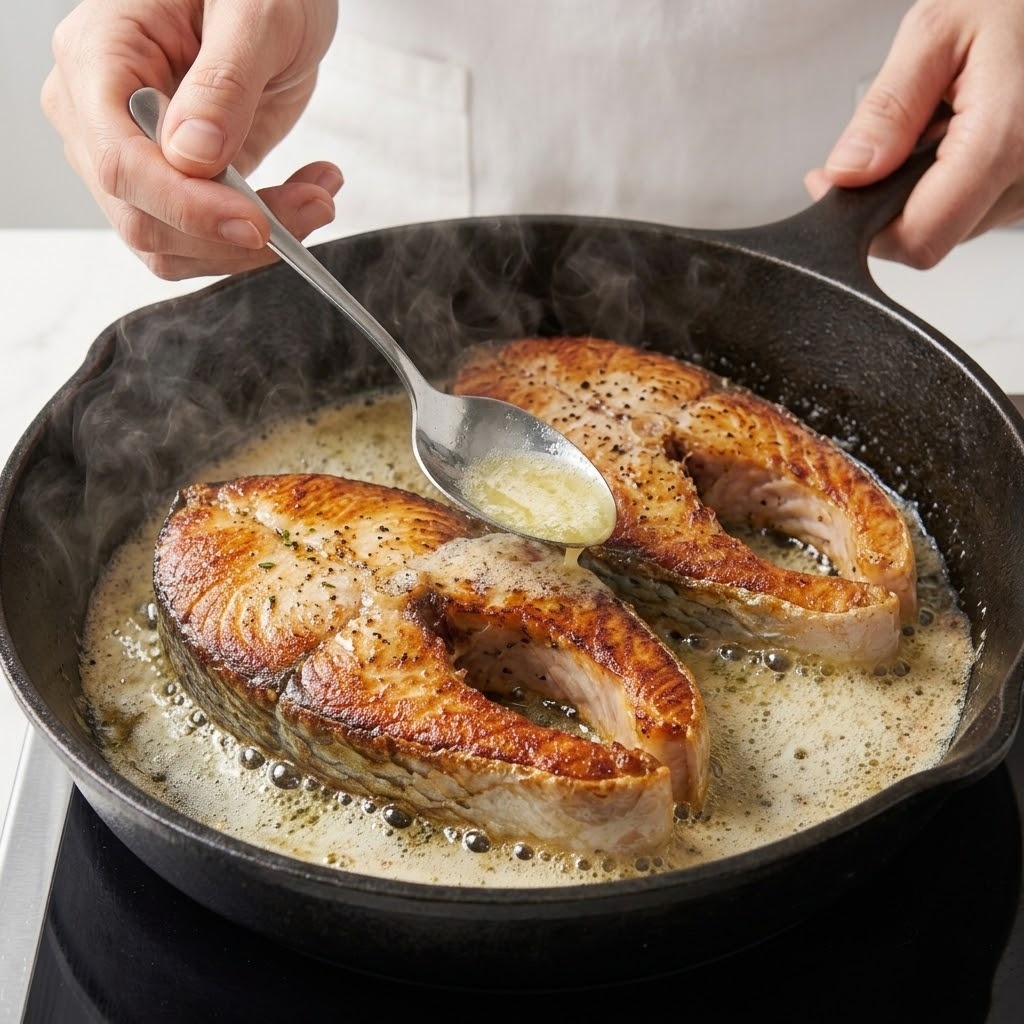 버터에 노릇하게 굽는 삼치 스테이크, 삼치 스테이크 만들기 2단계