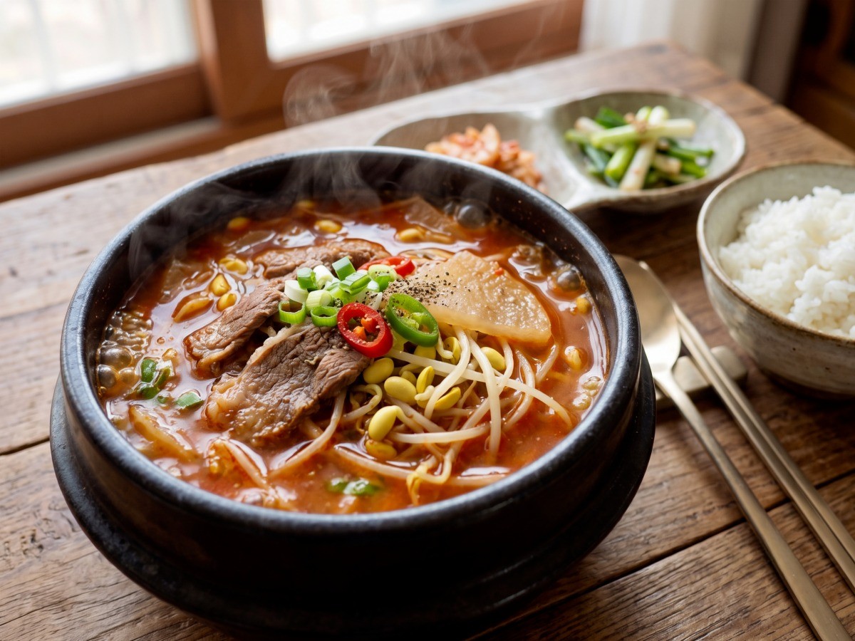 경상도식 얼큰 소고기 뭇국 완성 요리, 편스토랑 이찬원 레시피