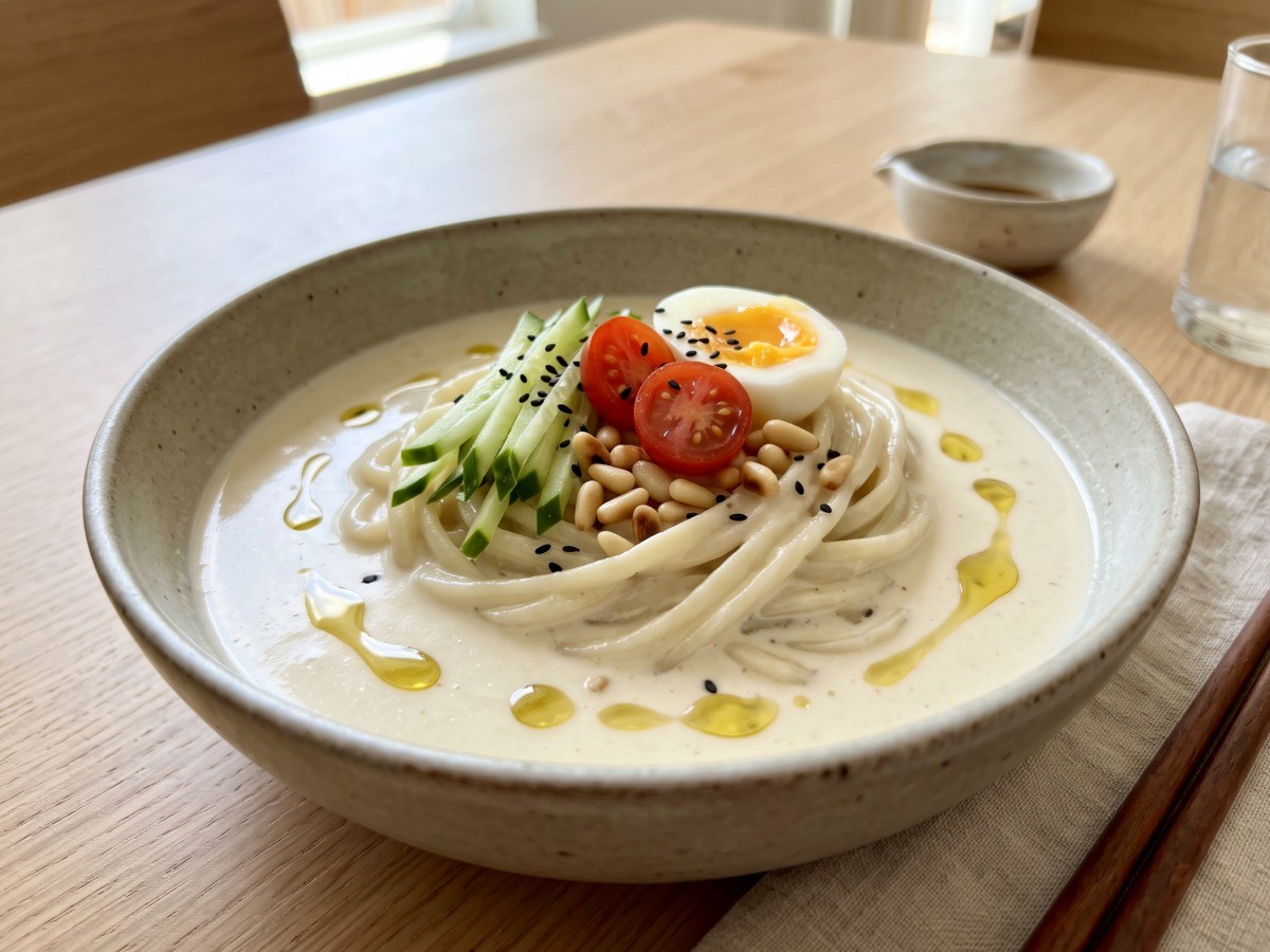 편스토랑 차예련 트러플 잣국수 완성 요리, 고소하고 향긋한 별미 국수