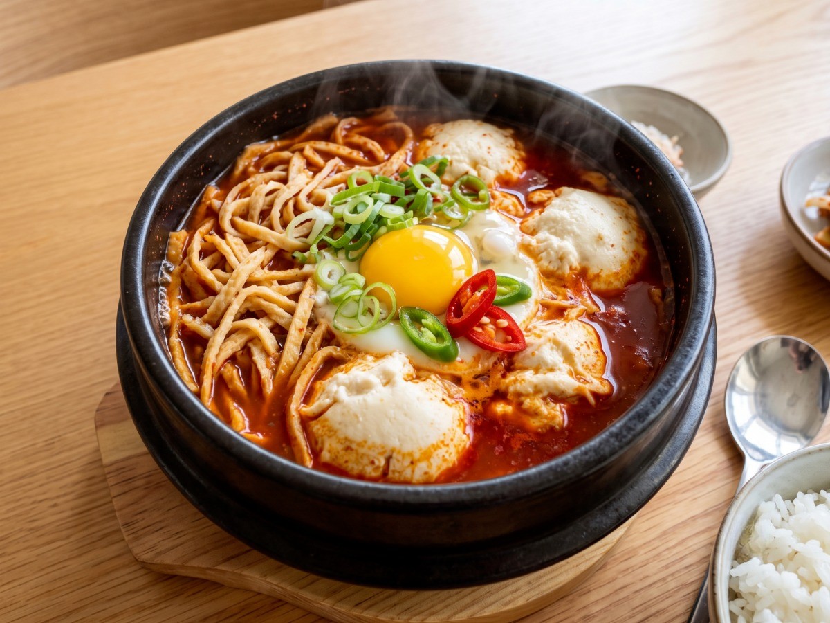 어묵폭탄 순두부찌개 완성 요리, 편스토랑 심지호 레시피
