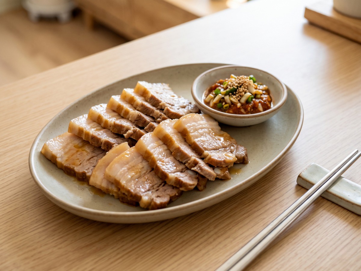유산균음료 수육 완성 요리, 편스토랑 이찬원 레시피