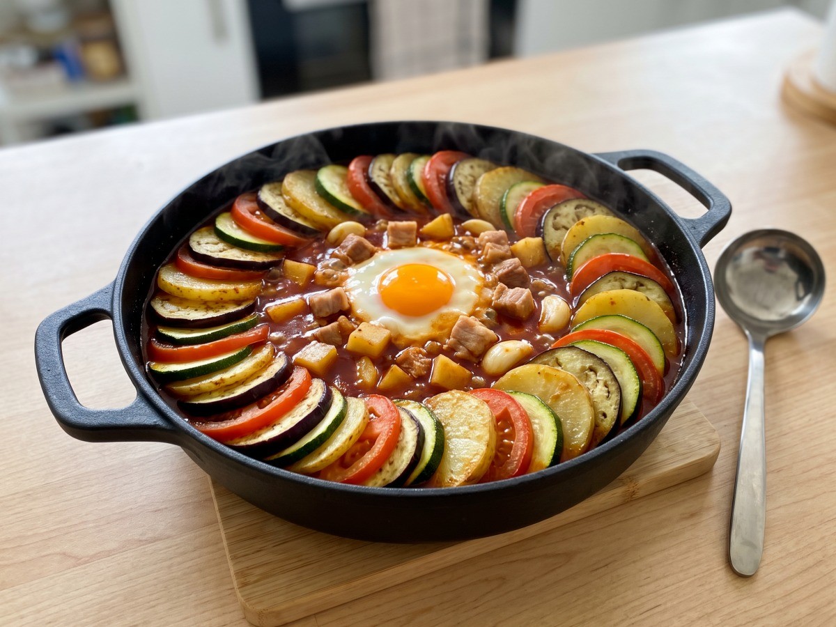 밀푀유 고추장 찌개 완성 요리, 편스토랑 김규리 레시피
