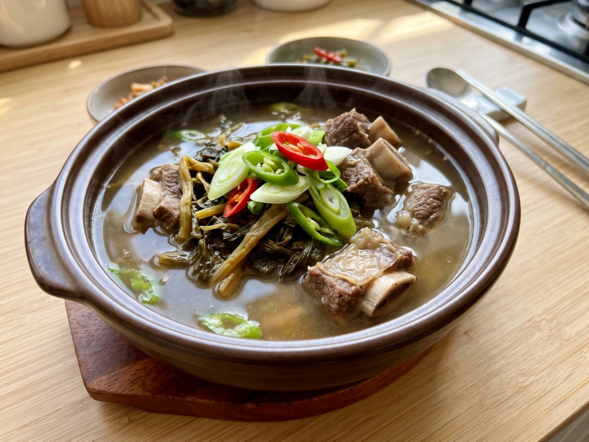 우거지 갈비탕 완성 요리, 편스토랑 심이영 레시피