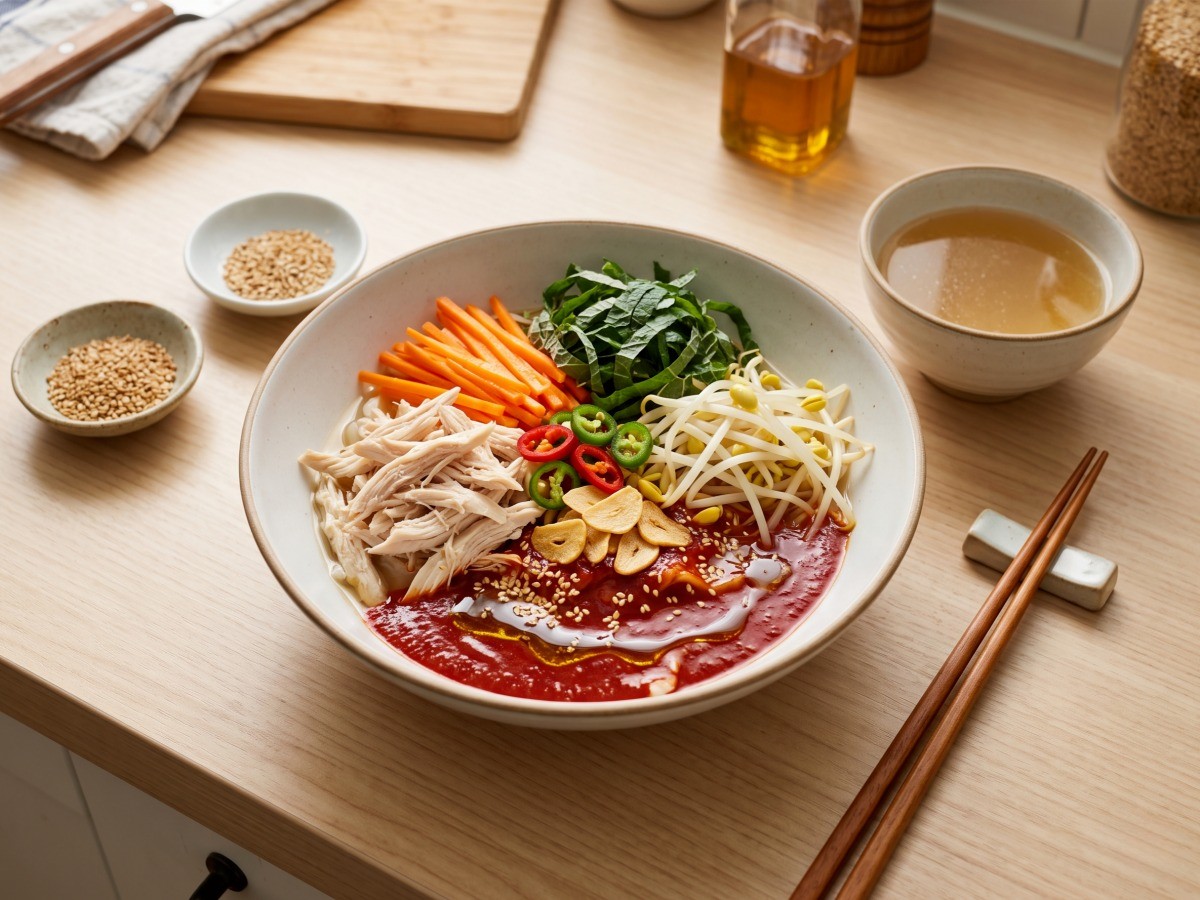 편스토랑 심이영 1020 마늘 비빔 수제비 완성 요리