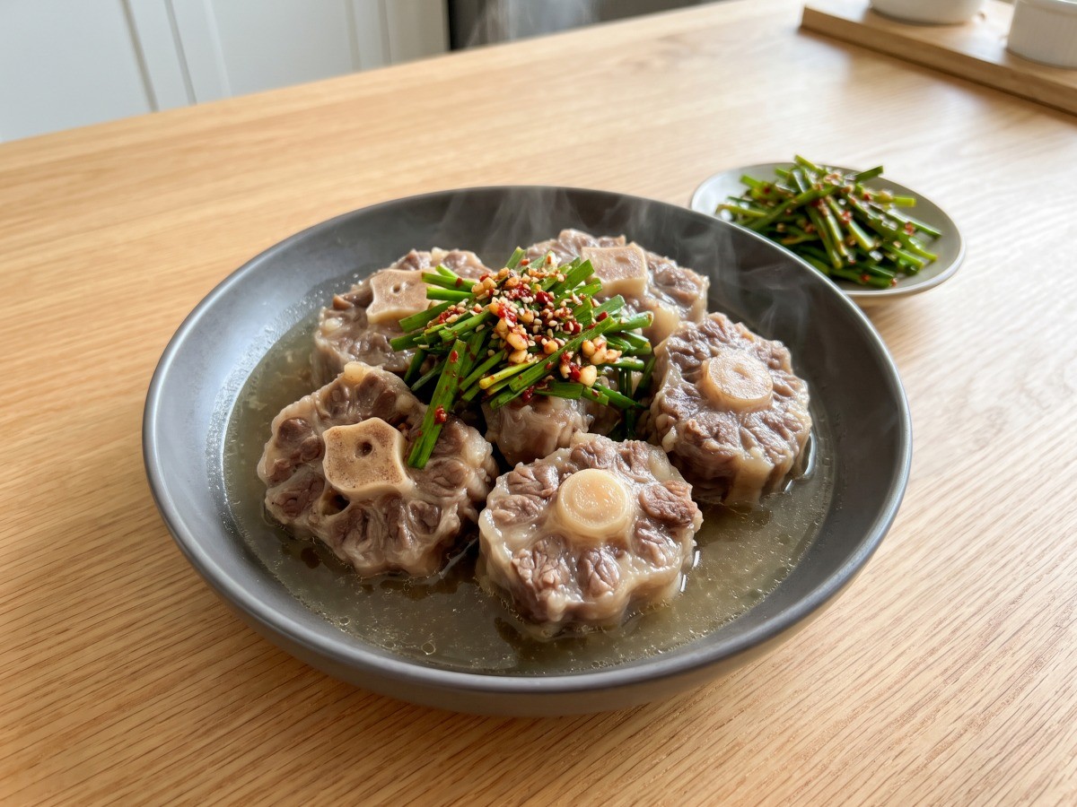 편스토랑 이찬원 소꼬리찜 완성 요리와 부추무침 상차림