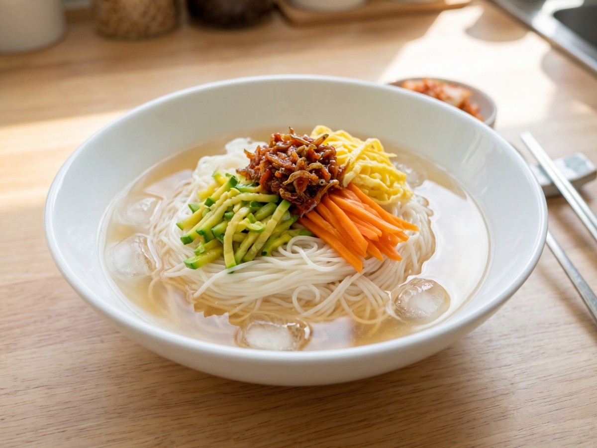 편스토랑 이찬원 냉잔치국수 얼음 동동 띄운 완성 요리