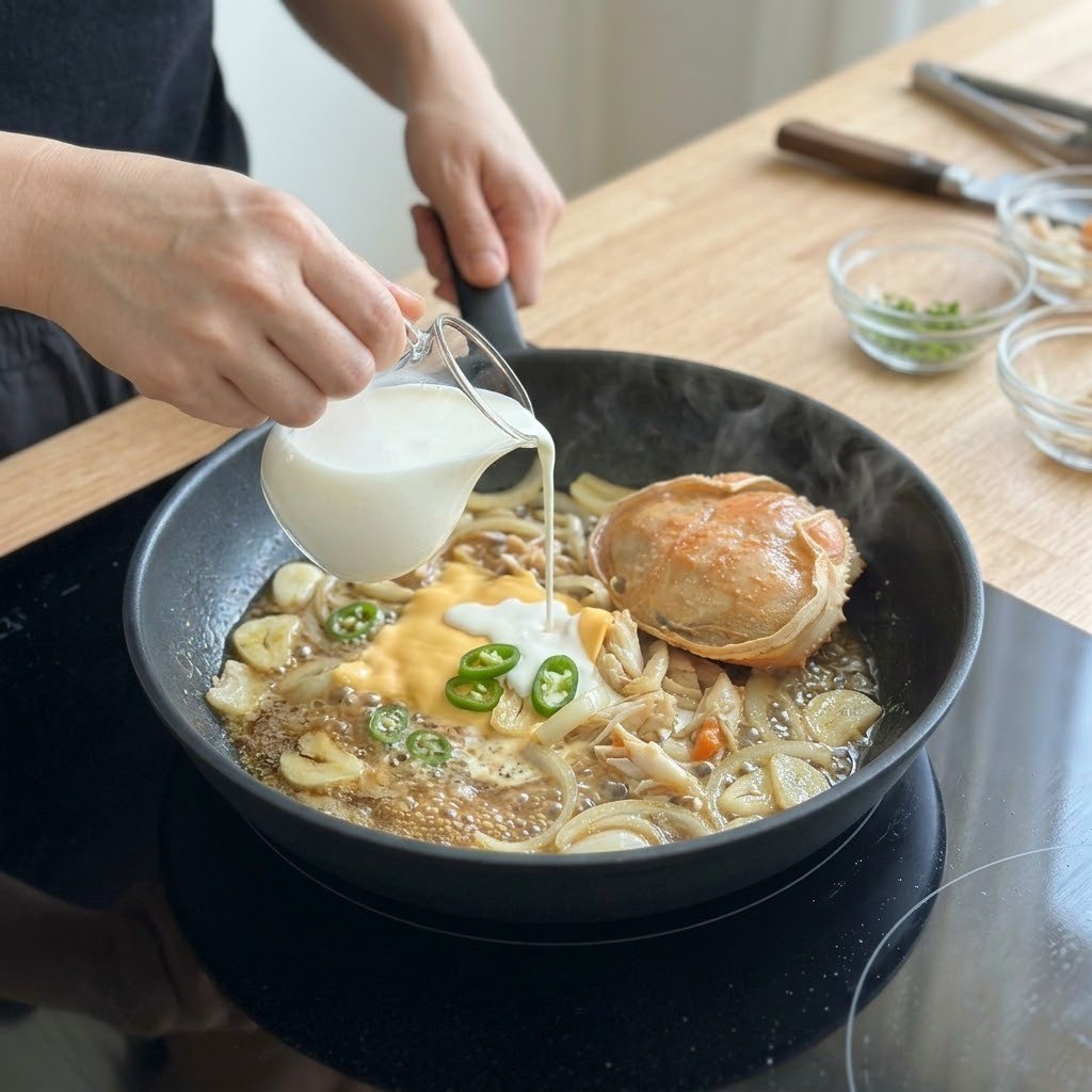 간장게장 파스타 생크림과 간장 국물이 어우러지는 소스 끓이기